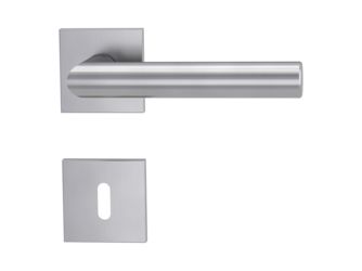 Türgriffgarnitur VAYA 128 LUCIA Fast2Fix GK3 Rosetten eckig Buntbart Edelst. ma.