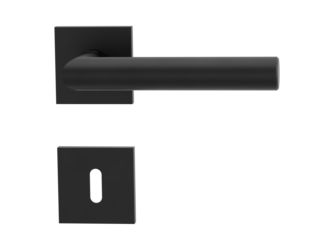 Türgriffgarnitur VAYA 128 LUCIA Fast2Fix GK3 Rosetten eckig Buntbart Graphitschwarz