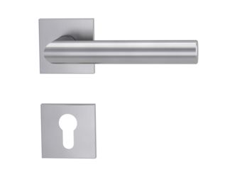 Türgriffgarnitur VAYA 128 LUCIA Fast2Fix GK3 Rosetten eckig Profilzylinder Edelst. ma.