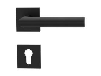 Türgriffgarnitur VAYA 128 LUCIA Fast2Fix GK3 Rosetten eckig Profilzylinder Graphitschwarz