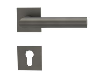 Türgriffgarnitur VAYA 128 LUCIA Fast2Fix GK3 Rosetten eckig Profilzylinder Kaschmirgrau