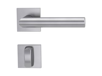Türgriffgarnitur VAYA 128 LUCIA Fast2Fix GK3 Rosetten eckig WC Edelst. ma.