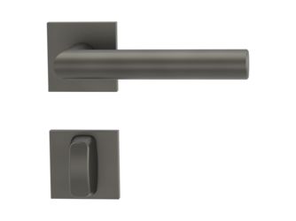 Türgriffgarnitur VAYA 128 LUCIA Fast2Fix GK3 Rosetten eckig WC Kaschmirgrau