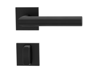 Türgriffgarnitur VAYA 128 LUCIA Fast2Fix GK3 Rosetten eckig WC rot/weiß Graphitschwarz