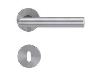 Türgriffgarnitur VAYA 128 LUCIA Fast2Fix GK3 Rosetten rund Buntbart Edelst. ma.