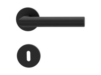 Türgriffgarnitur VAYA 128 LUCIA Fast2Fix GK3 Rosetten rund Buntbart Graphitschwarz