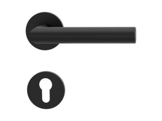 Türgriffgarnitur VAYA 128 LUCIA Fast2Fix GK3 Rosetten rund Graphitschwarz