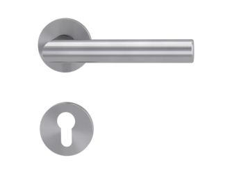 Türgriffgarnitur VAYA 128 LUCIA Fast2Fix GK3 Rosetten rund Profilzylinder Edelst. ma.