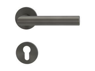 Türgriffgarnitur VAYA 128 LUCIA Fast2Fix GK3 Rosetten rund Profilzylinder Kaschmirgrau