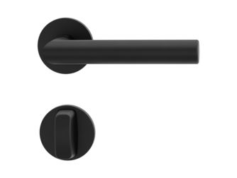 Türgriffgarnitur VAYA 128 LUCIA Fast2Fix GK3 Rosetten rund WC Graphitschwarz