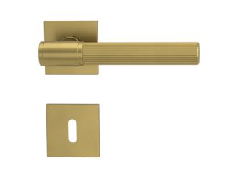 Türgriffgarnitur VAYA 136 ARIS Fast2Fix Rosetten eckig Buntbart Gold ma.