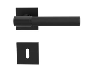 Türgriffgarnitur VAYA 136 ARIS Fast2Fix Rosetten eckig Buntbart Graphitschwarz