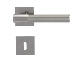 Türgriffgarnitur VAYA 136 ARIS Fast2Fix Rosetten eckig Buntbart Samtgrau