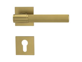 Türgriffgarnitur VAYA 136 ARIS Fast2Fix Rosetten eckig Profilzylinder Gold ma.