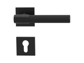 Türgriffgarnitur VAYA 136 ARIS Fast2Fix Rosetten eckig Profilzylinder Graphitschwarz