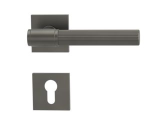 Türgriffgarnitur VAYA 136 ARIS Fast2Fix Rosetten eckig Profilzylinder Kaschmirgrau