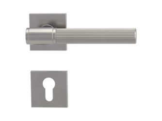 Türgriffgarnitur VAYA 136 ARIS Fast2Fix Rosetten eckig Profilzylinder Samtgrau