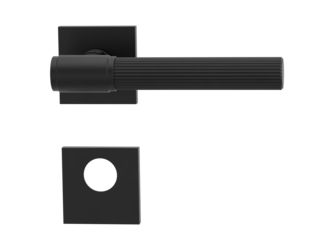 Türgriffgarnitur VAYA 136 ARIS Fast2Fix Rosetten eckig Rundzylinder Graphitschwarz