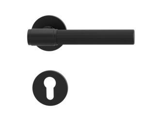 Türgriffgarnitur VAYA 136 ARIS Fast2Fix Rosetten rund Profilzylinder Graphitschwarz