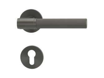 Türgriffgarnitur VAYA 136 ARIS Fast2Fix Rosetten rund Profilzylinder Kaschmirgrau