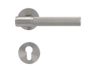 Türgriffgarnitur VAYA 136 ARIS Fast2Fix Rosetten rund Profilzylinder Samtgrau