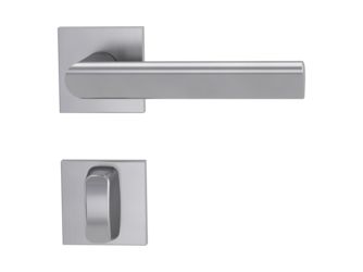 Türgriffgarnitur VAYA 137 TRI Fast2Fix GK3 Rosetten eckig WC rot/weiß Edelst. ma.