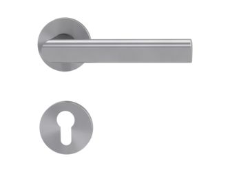 Türgriffgarnitur VAYA 137 TRI Fast2Fix GK3 Rosetten rund Profilzylinder Edelst. ma.