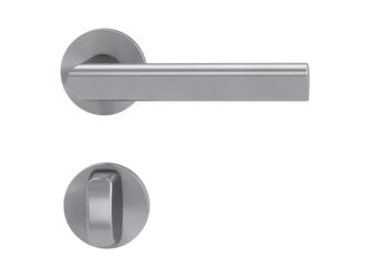 Türgriffgarnitur VAYA 137 TRI Fast2Fix GK3 Rosetten rund WC rot/weiß Edelst. ma.