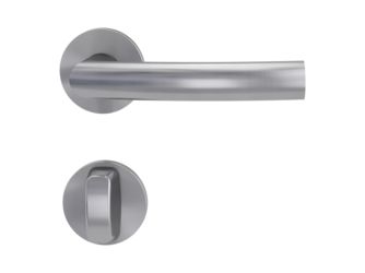 Türgriffgarnitur VAYA 178 LORITA Fast2Fix GK3 Rosetten rund WC rot/weiß Edelst. ma.