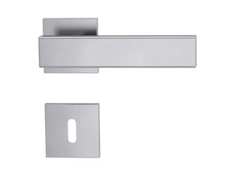 Türgriffgarnitur VAYA 200 CUBICO Fast2Fix Rosetten eckig Buntbart Edelst. ma.