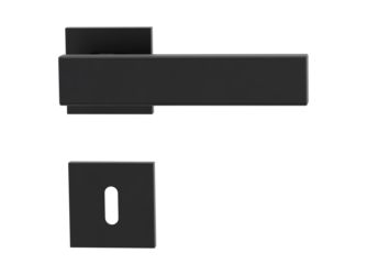 Türgriffgarnitur VAYA 200 CUBICO Fast2Fix Rosetten eckig Buntbart Graphitschwarz