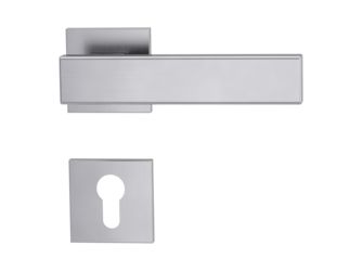 Türgriffgarnitur VAYA 200 CUBICO Fast2Fix Rosetten eckig Profilzylinder Edelst. ma.