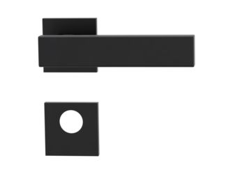 Türgriffgarnitur VAYA 200 CUBICO Fast2Fix Rosetten eckig Rundzylinder Graphitschwarz