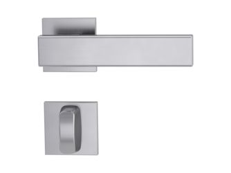 Türgriffgarnitur VAYA 200 CUBICO Fast2Fix Rosetten eckig WC Edelst. ma.