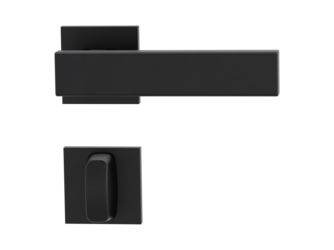 Türgriffgarnitur VAYA 200 CUBICO Fast2Fix Rosetten eckig WC Graphitschwarz