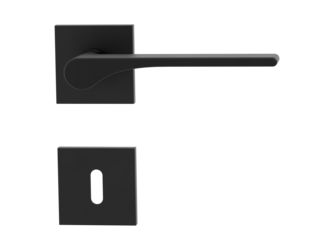 Türgriffgarnitur VAYA 261 LEAF LIGHT Fast2Fix Rosetten eckig Buntbart Graphitschwarz