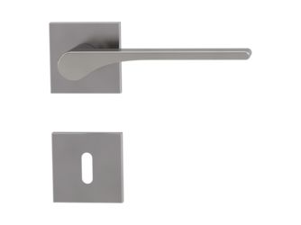 Türgriffgarnitur VAYA 261 LEAF LIGHT Fast2Fix Rosetten eckig Buntbart Samtgrau