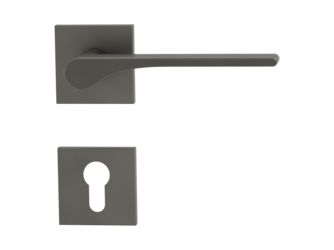 Türgriffgarnitur VAYA 261 LEAF LIGHT Fast2Fix Rosetten eckig Profilzylinder Kaschmirgrau