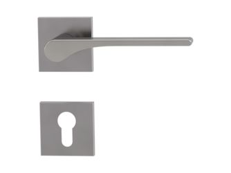 Türgriffgarnitur VAYA 261 LEAF LIGHT Fast2Fix Rosetten eckig Profilzylinder Samtgrau