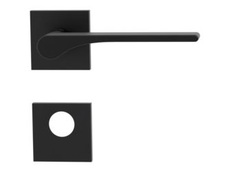 Türgriffgarnitur VAYA 261 LEAF LIGHT Fast2Fix Rosetten eckig Rundzylinder Graphitschwarz