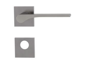 Türgriffgarnitur VAYA 261 LEAF LIGHT Fast2Fix Rosetten eckig Rundzylinder Samtgrau