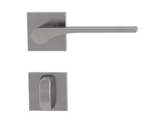 Türgriffgarnitur VAYA 261 LEAF LIGHT Fast2Fix Rosetten eckig WC Samtgrau