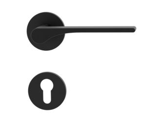 Türgriffgarnitur VAYA 261 LEAF LIGHT Fast2Fix Rosetten rund Profilzylinder Graphitschwarz