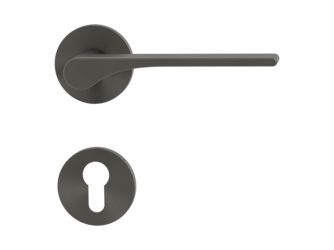 Türgriffgarnitur VAYA 261 LEAF LIGHT Fast2Fix Rosetten rund Profilzylinder Kaschmirgrau