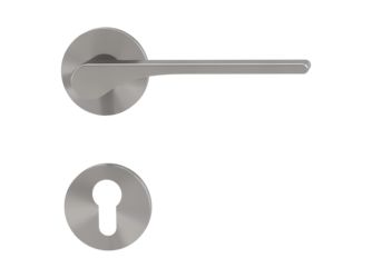 Türgriffgarnitur VAYA 261 LEAF LIGHT Fast2Fix Rosetten rund Profilzylinder Samtgrau