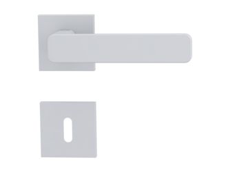 Türgriffgarnitur VAYA 265 MINIMAL MODERN Fast2Fix Rosetten eckig Buntbart Seidenweiß