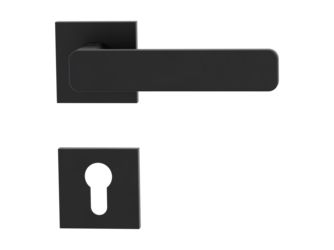 Türgriffgarnitur VAYA 265 MINIMAL MODERN Fast2Fix Rosetten eckig Profilzylinder Graphitschwarz