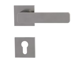 Türgriffgarnitur VAYA 265 MINIMAL MODERN Fast2Fix Rosetten eckig Profilzylinder Samtgrau