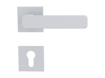 Türgriffgarnitur VAYA 265 MINIMAL MODERN Fast2Fix Rosetten eckig Profilzylinder Seidenweiß