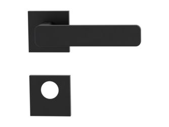 Türgriffgarnitur VAYA 265 MINIMAL MODERN Fast2Fix Rosetten eckig Rundzylinder Graphitschwarz